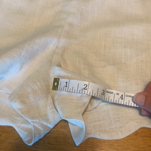 Alta Sz small linen khaki scalloped hem shorts ~ EUC - Picture 7 of 16